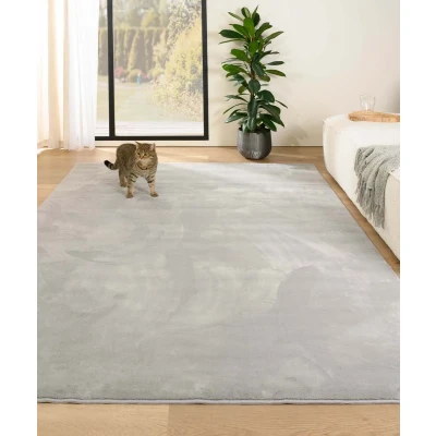 Afbeelding van Zacht Vloerkleed Plush Zilver 240x340 Cm