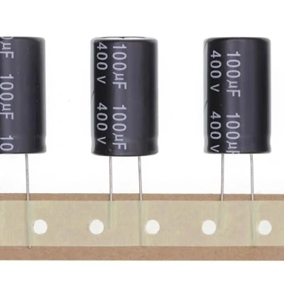 Afbeelding van 10 stuks 400 V 100UF elektrolytische condensator van aluminium, plug in, 18 x 30 mm, mm