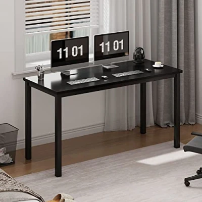 Afbeelding van SogesHome Computerbureau, computertafel, laptoptafel, metalen frame, voor thuiskantoor, 100 x 60 75 cm, zwart, AC3CB SH