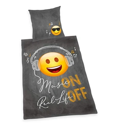 Afbeelding van Young Collection Tweezijdig te gebruiken Overtrekset Emot!x in extra groot formaat