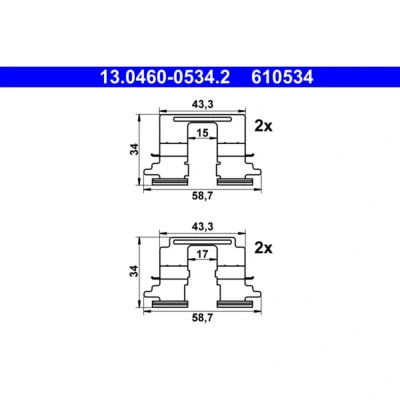 Afbeelding van ATE Rem montageset 13.0460 0534.2
