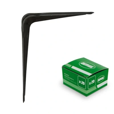 Afbeelding van AMIG Plankdrager/planksteun van metaal gelakt zwart H200 x B150 mm Plankdragers