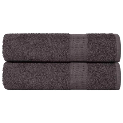 Afbeelding van vidaXL Badhanddoeken 2 st 100x150 cm 360 g/m² 100% katoen antraciet
