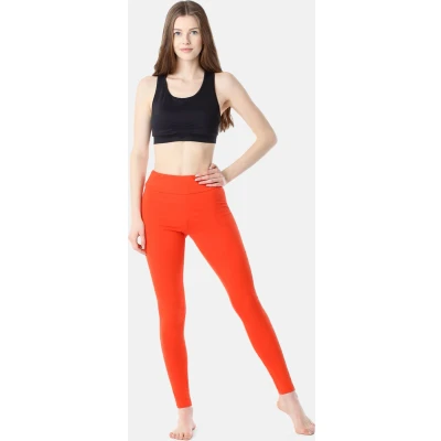 Afbeelding van Merry Style Dames Lange Leggings Sport Vrijetijdsbroek Sporbroek van Katonen Brede Taille MS MS10 429 LE Orange XL