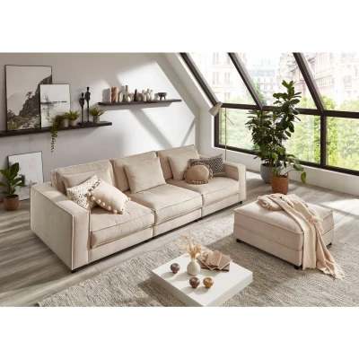 Afbeelding van ATLANTIC home collection 3 zitsbank Valan XXL zitoppervlak, met cordbekleding, vrij plaatsbaar, golfvering
