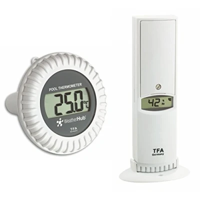 Afbeelding van TFA Dostmann Weatherhub Thermo Hygro zender met zwembadzender, 30.3310.02, Smarthome, controle van temperatuur en luchtvochtigheid