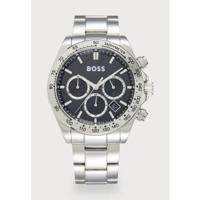 Afbeelding van BOSS HERO Chronograaf silvercoloured/black, Heren, Maat: One Size, Silver/coloured/black
