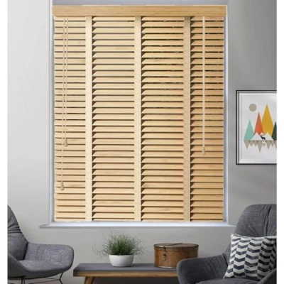Afbeelding van Houten Venetiaanse Jaloezieën 50/75/90/105/110/135cm, Massief Raam Jaloezieën, Verduisterende Rolgordijnen, Horizontale Luiken Voor Ramen en Deuren,WxH 150x130cm/59 * 51in
