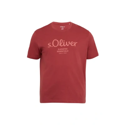 Afbeelding van s.Oliver MET LOGO Tshirt print, Heren, Maat: 3XL, Mohnrot