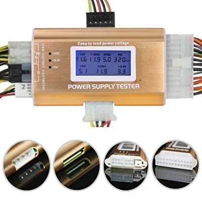 Afbeelding van LEAGY 20/24 4/6/8 PIN 1,8 inch LCD computer pc voedingtester voor SATA, IDE, HDD, ATX, ITX, BYX, BTX, PCI E, aansluitingen goud