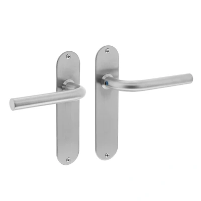 Afbeelding van Deurklink Recht 16mm slank op schild blind geborsteld RVS