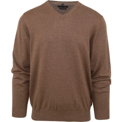 Afbeelding van Casa Moda Pullover Bruin maat XL Heren Trui met Regular fit Pasvorm Katoen Suitable Herenkleding