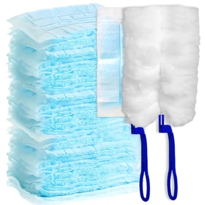 Afbeelding van 50 stuks stofmagneet stofdoek navulverpakking voor Swiffer, microvezel stofwisser met 2 handgrepen tegen stof en vuil auto