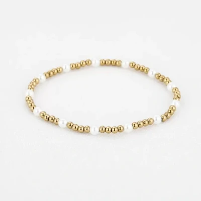 Afbeelding van Bijoutheek Armband (Sieraad) Parels Balls 3mm Goud
