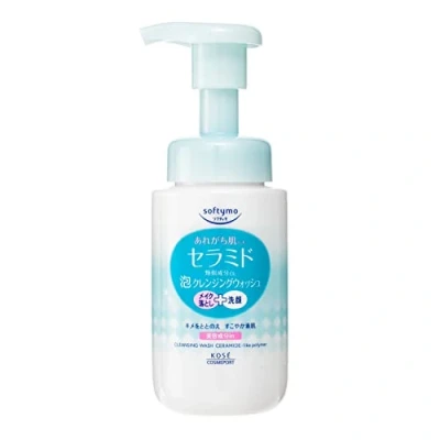 Afbeelding van KOSE Softymo Foam Cleansing Wash Ceramide Pump Facial Cleanser + Makeup Remover 200mL