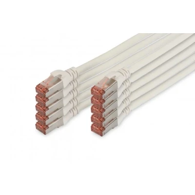 Afbeelding van DIGITUS LAN kabel Cat 6 0.25m 10 stuks RJ45 netwerkkabel S/FTP afgeschermd Compatibel met 6A &amp; 7 Wit