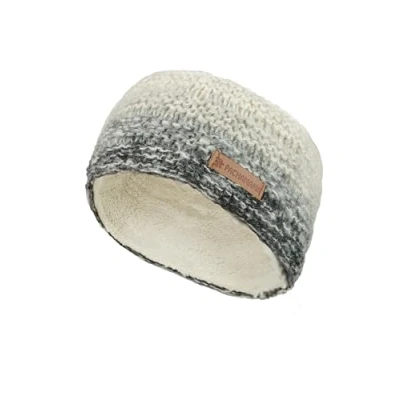Afbeelding van Pachamama Dames Wol/Mohair Oorwarmer Hoofdband Fleece Gevoerd Handgebreid Neutraal Grijs One Size Handgemaakte Fair Trade