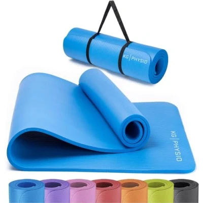 Afbeelding van KG Physio yogamat NBR antislip oefenmat met riem inbegrepen Ideaal voor HiiT, Pilates, yoga en vele andere thuistrainingen 183 cm x 60 1 dikke