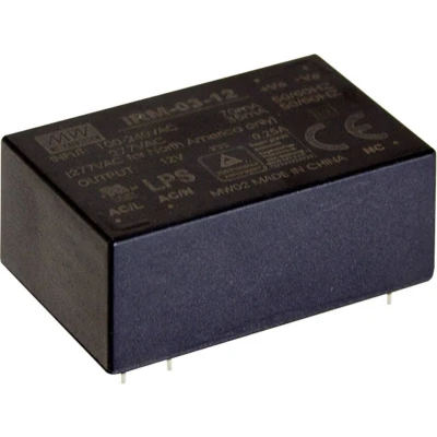 Afbeelding van Mean Well IRM 03 15 AC/DC printnetvoeding V/DC 200 mA 3 W