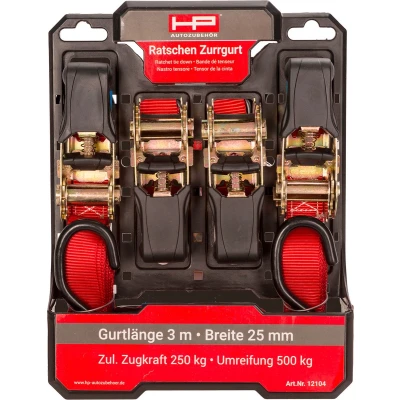 Afbeelding van HP autoaccessoires 12104 ratelsjorriem set van 4 lengte 3 m