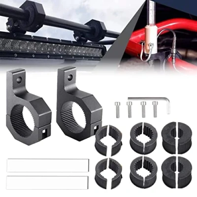 Afbeelding van Universele werklamphouder, buisklem, 25 50 mm, ideaal voor de bevestiging van mistlicht, geschikt frontbeschermbeugel, terreinwagen, auto, vrachtwagen, motorfiets.