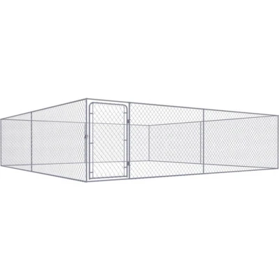 Afbeelding van vidaXL Hondenkennel voor buiten 4x4x1 m gegalvaniseerd staal