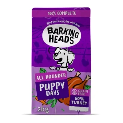 Afbeelding van Barking Heads Puppy Days Droogvoer voor puppy&#039;s, 100% natuurlijk droog hondenvoer met kip en zalm, natuurlijke dierenvoeding puppy&#039;s van alle rassen, hondenvoer, graanvrij, 2 kg