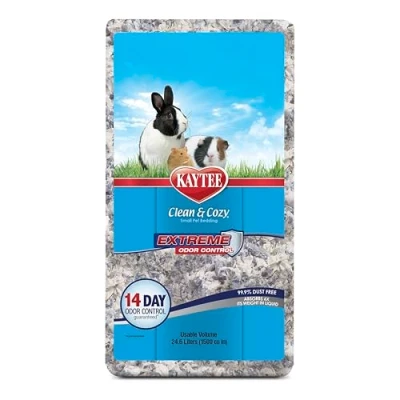 Afbeelding van Kaytee, Clean &amp; Cozy bodembedekking voor kleine huisdieren, muizen, gerbils, knaagdieren, hamsters, konijnen, extreme geurbestrijding, superabsorberende papieren bodembedekking, 99,9% stofvrij, 24,6 liter