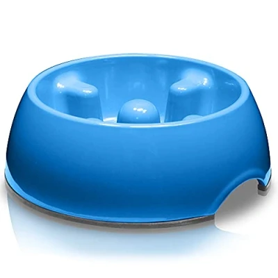 Afbeelding van Dogit Go Slow Anti Gulp Hondenbak, klein, 300 ml, blauw