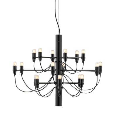 Afbeelding van Flos 209718 by Gino Sarfatti kroonluchter Ø69 transparant zwart