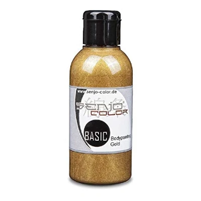 Afbeelding van Senjo Color Basic Bodypainting kleuren, gezichts en lichaamsverf, carnaval, 75 ml, airbrush, kleur goud