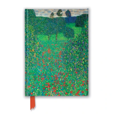 Afbeelding van Gustav Klimt: Poppy Field (Foiled Journal): Unser hochwertiges, liniertes Blankbook mit festem, künstlerisch geprägtem Einband und Magnetverschluss