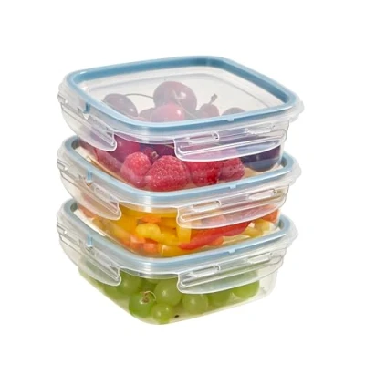 Afbeelding van Snips SnipsLock Square opbergdoos, 0,50 l, set van 3 stuks, 4 veiligheidssluitingen, 14,7 x 8 cm, Made in Italy