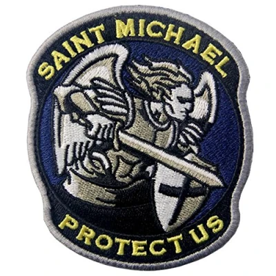 Afbeelding van Tactische Patch Moderne Militaire Saint Michael Bescherm Ons Geborduurde Leger Moraal Badge ACU Applique Bevestigingshaak &amp; Loop Embleem