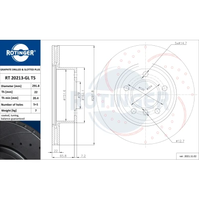 Afbeelding van ROTINGER Remschijven (Vooras, 2 delige set) anti corrosie coating, RT 20213 GL T5