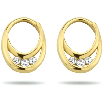 Afbeelding van Geelgouden Oorknoppen zirkonia 4023590 Oorbellen horloge Goudkleur