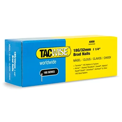 Afbeelding van TACWISE 1712 Type 18G / 32 mm gegalvaniseerde Brad nagels, zilver, 4000 Pack