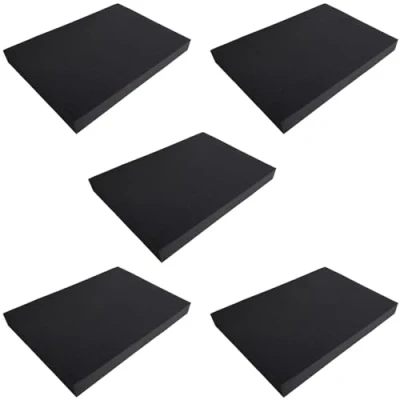 Afbeelding van Polyurethaanschuim voor bekleding, kussens, banken, stoelen, tuin, bescherming, verpakking, modelbouw, cosplay schuim (30 x 20 cm (5 stuks), zwart)