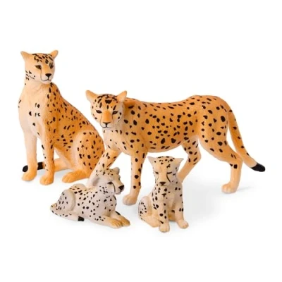 Afbeelding van Terra by Battat AN2820Z Family Miniatuur Cheetah Speelgoed Dieren voor Kinderen 3 Jaar Oud &amp; Up (4St), Geel