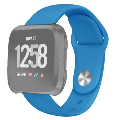 Afbeelding van Fitbit Versa 1 / 2 &amp; Lite siliconen bandje Maat: Large Blauw