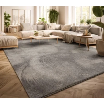 Afbeelding van Vloerkleed Woonkamer Laagpolig Eenkleurig Modern Design Wasbaar Geel Gold, Kleur: Grijs, Maat:160x220 cm