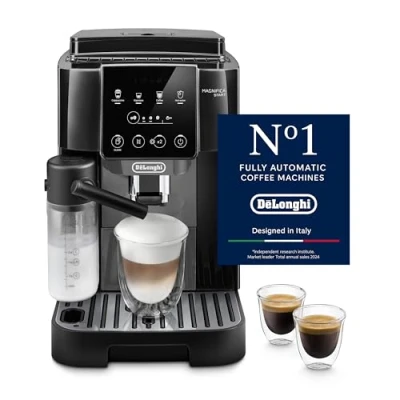 Afbeelding van De&#039;Longhi Magnifica Start ECAM222.60.BG Volautomatische koffiemachine, versgemalen bonen, automatische melkopschuimer voor cappuccini, 4 drankjes One Touch, programmeerbare uitschakeling, grijs