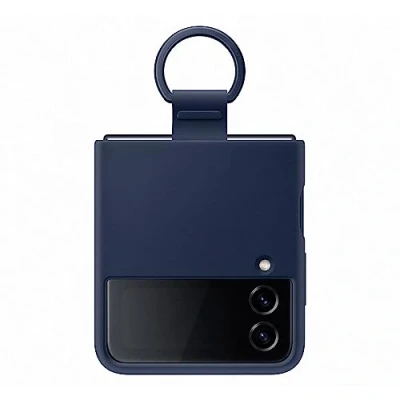 Afbeelding van Samsung Galaxy Z Flip 4 Hoesje Siliconen en TPU (zacht) Softcase/Backcover Donkerblauw Telefoonhoesje