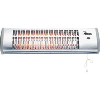 Afbeelding van Ardes Ar437B Kwarts wandfornuis, binnen, ventilatorkachel, laag verbruik, wandverwarming, 2 standen 600 W/1200 W, zilver, 54 x 12 15 cm