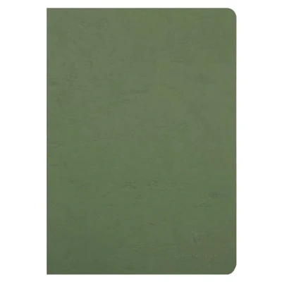 Afbeelding van Clairefontaine 733003C Collection Age Bag Een geniete notitieboekje Groen A4 21x29,7 cm 96 pagina&#039;s wit papier 90 g omslag van gelamineerd karton met lederen nerf.