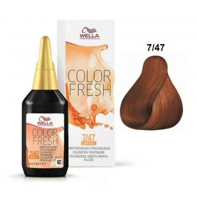 Afbeelding van Wella Color Fresh 75 ml 7/47 Rood Bruinblond