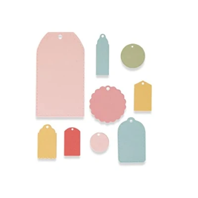 Afbeelding van Sizzix Framelits Pack van 9 Tags Die Set, Multi Colour, 26 x 13 0,2 cm