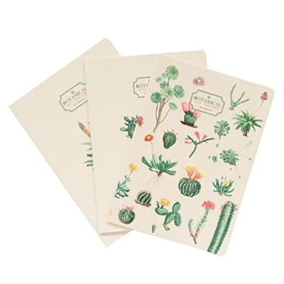 Afbeelding van Set 3 notitieboek Botanical Cacti A5 notitieboekjes Notebooks Met Gelijnde Pagina&#039;S Diary 62 pagina