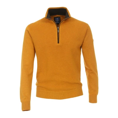 Afbeelding van Redmond Regular Fit Half Zip Sweater geel, Gestructureerd