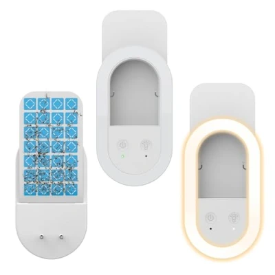 Afbeelding van 2 stuks nachtlampje plug in muren, vliegenval binnen (2 apparaten + 10 lijmkaarten), nachtlamp, muggenmoordenaar, vliegende insectenval voor muggen, vliegen, fruitvliegen, motten, wit